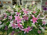 Pink Lily Casket Spray 