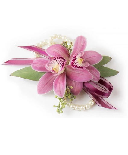 Pink Mini Cymbid Orchid Wristlet Wristlet
