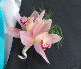 Pink Orchid (Double Bloom) Boutonniere