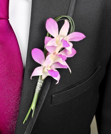 CHIC PINK ORCHID  Prom Boutonniere in Albany, NY | Ambiance Florals & Events