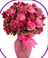 PINK PASSION BOUQUET VASE PINK OR CLEAR