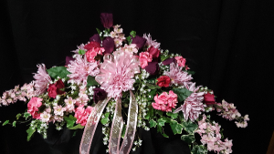 Pink Peppermint casket spray