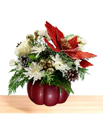 Sugar Plum Ceramic Pumpkin Arrangement 