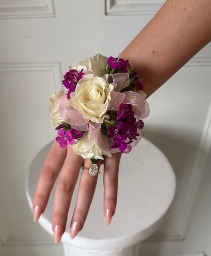 Pink Prom Corsage Wrist Arrangement