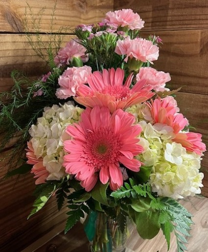pink pyramid vase