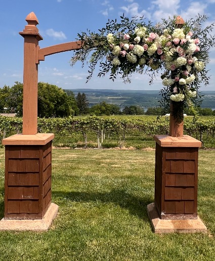 Pink Rose and Hydrangea Arbor 