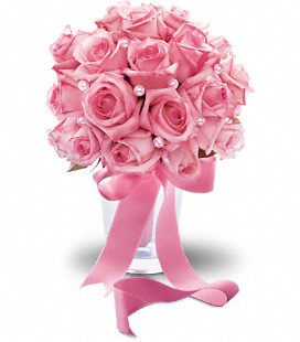Pink Rose and pearls Bridesmaid bouquet  