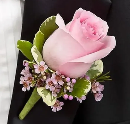 PINK ROSE BOUTONNIERE 