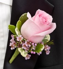 Pink Rose Boutonniere Boutonniere