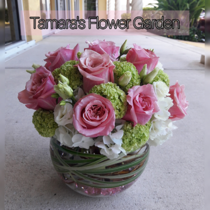 Pink Rose Bubble Bowl  Mix 