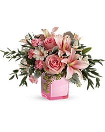 Pink Rose & Lily Cube 