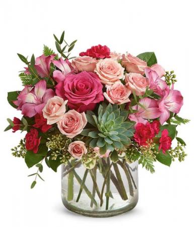 Pink Rose Succulent Garden 