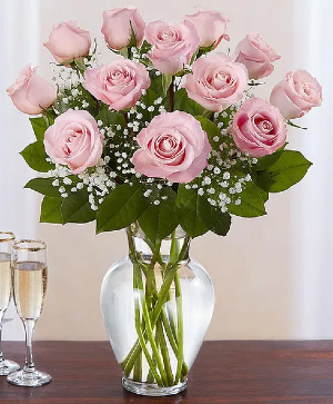 Pink Rose Vase Arrangement