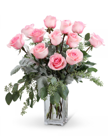 Pink Roses (12)  Flower Arrangement