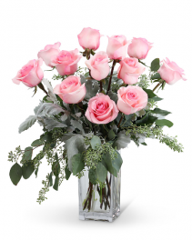 Pink Roses (12)  Flower Arrangement