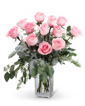 Pink Roses (12)  Flower Arrangement