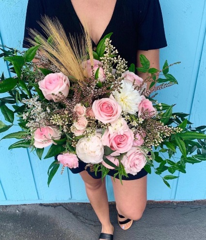 Pink Roses Bridal Bouquet  