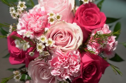 Pink Roses & Carnations Prom Bouquet 