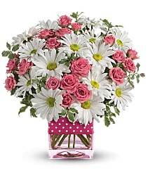Pink Roses & White Daisies 