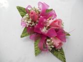 Pink Roses with Hot Pink Ribbon  