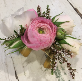 Pink Sizzle  Brass Cuff Corsage