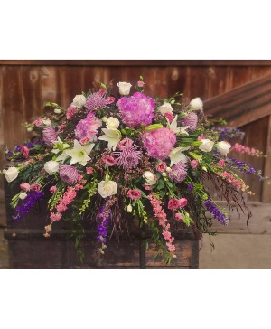 Pink Sorrows Casket Spray