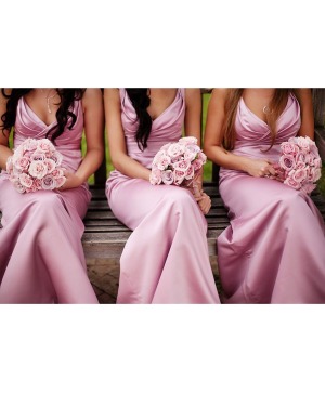 Pink Spray Rose Bouquet Wedding Party