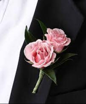 Pink Spray Rose Boutonniere Boutonniere