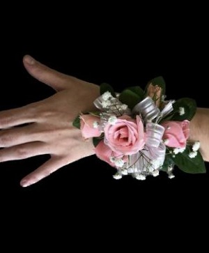 Pink Spray Rose Wristlet Wristlet 