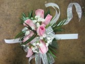 Pink Spray Roses Wrist Corsage