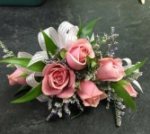 Pink Spray Roses Wristlet Corsage in Winnipeg, MB | CHARLESWOOD FLORISTS