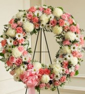 PINK STANDING WREATH 