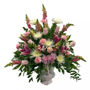 Pink Stargazer Pedestal Arrangement 