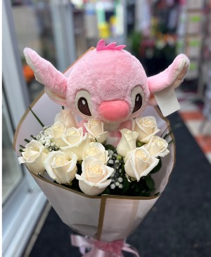 Pink stitch bouquet  flower bouquet 