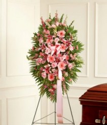 Pink Sympathy Standing Spray sympathy flowers