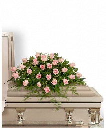 Pink Tranquility Casket Spray Funeral Arrangement