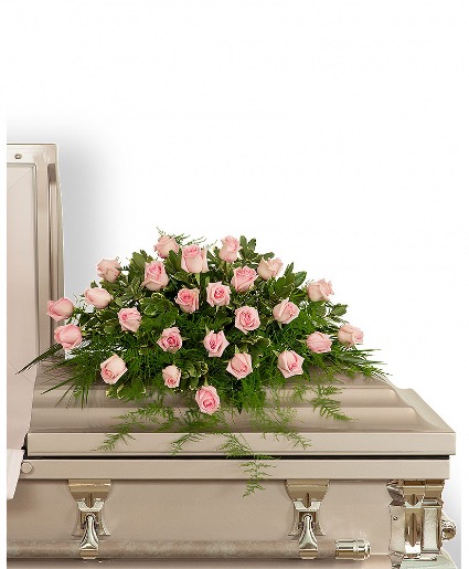 Pink Tranquility Casket Spray Funeral Arrangement