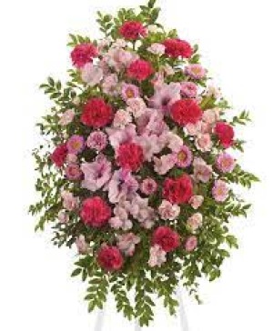 Pink Tribute Spray Funeral Standing Spray