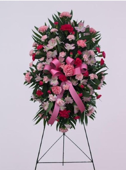 Pink Tribute Spray Funeral Standing Spray
