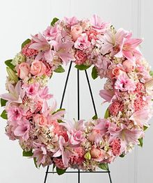 PINK TRIBUTE WREATH  in Fernandina Beach, FL | Dottie B Florist