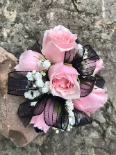 Pink Tuxedo Wristlet 