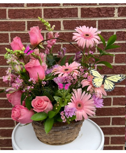 Pink Whisper  Floral Basket 