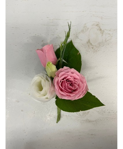 Pink & White Boutonniere Boutonniere