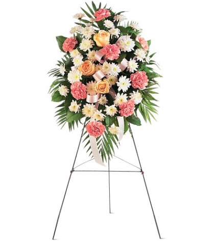 Pink & White Spray Funeral Spray