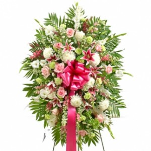 Pink & White Standing Spray 
