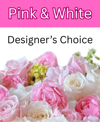 Pink & White Designer's Choice Vase Bouquet