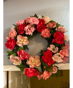 Pink Wreath Artificial Design
