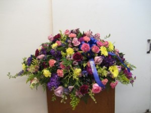 Pinks and Purples Casket Spray