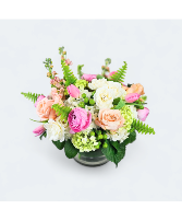 Pinks, Greens, & Whites Vased Arrangement