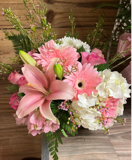 Pinks of Dawn Sympathy Arrangement